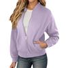 WWricotta Giacca da Donna con Cerniera Tinta Unita, Casual, alla Moda, a Maniche Lunghe, Leggera, Sportiva, da Indossare Tutti i Giorni