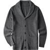 ZHILI Cardigan Sciarpa da Uomo Collare Bag Wired Solid Color Buttons Autunno e Inverno Mens Abbigliamento