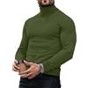 Oanviso Maglia Termica Invernale Uomo Collo Alto Maglietta Intima Manica Lunga Caldo Maglione Dolcevita Slim Fit Maglieria Lupetto Jersey A Verde Militare M
