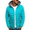 Oanviso Giacca con Cappuccio Uomo Invernale Giacche Calda e Leggera Giubotto Hooded Imbottito Casual Antivento Piumino Mezza Stagione A Blu Chiaro L