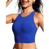 CRZ YOGA Racerback Taglio Corto Top Bikini | Imbottito, Coppa A-D, Scollo Alto, Nuoto, Tankino da Bagno per Donna
