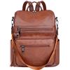 ECOTISH Zaino Donna in Cuoio Morbido Daypack Scuola Casual 2 in 1 come Zaino e Tracolla,Borsa e Zaino a Spalla in Moda da Donna per Scuola, Shopping, Universita, Liceo e Viaggio