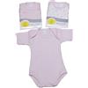 ADF Body Neonato in Caldo Cotone - Set 3 Pezzi - Manica Corta - Intimo Neonato Morbido e Traspirante - Corredino Nascita Bimbo/Bimba.100% in caldo in cotone.