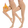 HeyUU Collant termici da donna in peluche, con calda imbottitura, in pile, invernali, opachi, L-XL