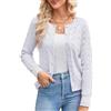 GRACE KARIN Cardigan da donna 2024 in maglia a trecce a maniche lunghe cardigan ritagliato con bottoni all'uncinetto cardigan leggeri coprispalle, M