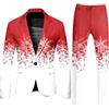 Generisch Completo natalizio da uomo 2 pezzi slim fit smoking moderno matrimonio completi comodi morbidi business blazer 2 pezzi giacca e pantaloni completo pantalone classico set per feste di Natale, P bianco