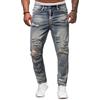 Osheoiso Jeans Uomo Pantaloni Slim Fit Strappato Stretch Jeans Skinny Ripped Casual Dritti Jeans Denim Zip Pantaloni Hip Hop Nero Cargo Pantaloni Moda Chino Pantaloni