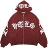 Silver Basic Giacca Y2K da Uomo Felpa con Cappuccio Hip-Hop Style Pullover Zip Hoodie a Maniche Lunghe Y2k Streetwear Tops