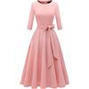 Dasongff Vestito Vintage Anni '50 Donna Retro Rockabilly Pin-Up Chic Ed Elegante Vestiti Senza Maniche a Pois Anni 40 50 60 Swing Casual da Ballo Matrimonio Cocktail Cerimonia, Rosa, S