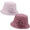 Generic Confezione Da 2 Cappelli Da Pescatore Con Decorazione Floreale For Donne Anziane Di Mezza Età Berretto Da Pescatore Cappello Da Sole For Nonna Mamma E Più Anziana(Pink Purple)