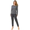 Il Granchio Pigiama Donna Invernale in Caldo Jacquard Pigiama Donna Felpato Diverse Fantasie (6029 Grigio, L)