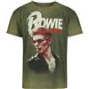 BOWIE David Bowie Smoking Uomo T-Shirt Verde 100% Cotone Regular