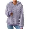 MJGkhiy Felpa Donna Pile con Cappuccio Invernale Caldo Peluche Sweatshirt Termica Fleece Pullover Felpe Elegante Jacquard a Manica Lunga Hoodies Tops Morbido Teddy Peloso Felpa Casual