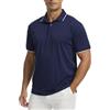AMZSPORT Polo Uomo Manica Corta Asciugatura Rapida Traspirante Sportiva Golf Tennis T-Shirt per L'Ufficio Outdoor Casual