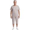 Confezioni_Emy Pigiama Intero Donna Uomo Estivo Fresco Manica Corta Pigiama Sanitario per Anziani con Cerniera Posteriore Intero Anziano in Cotone 100% Taglia M - Circle Beige