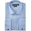 MrDoubleCollar Camicie formali a doppio polsino Slim Fit include gemelli in metallo manica lunga, Oxford blu , XL
