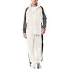 Generisch - Tuta da uomo a due pezzi, pigiama in pile, inverno, con giacca soffice e pantaloni con tasche, comodo, caldo, biancheria da notte, set da lounge, vestibilità ampia, bianco, M