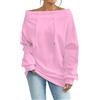 Onsoyours Felpa Donna Senza Cappuccio Sweatshirt Manica Lunga con Spalle Scoperte Maglia Autunno Inverno Tops