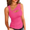 ELFIN Canotta da Donna Senza Maniche a Coste Estiva Top Sexy con Scollo Asimmetrico Slim Fit Canotte Basic Tinta Unita Elasticizzata