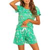 ENJOYNIGHT Pigiama da donna in cotone con stampa morbida abbigliamento da notte estivo pigiama a maniche corte e pantaloncini con tasche coulisse