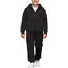 TYUSGH Set completo per ragazzi con felpa con cappuccio e pantaloni della tuta, con cerniera completa, 2 pezzi, abbigliamento sportivo per ragazzi dai 4 ai 15 anni