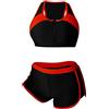 Generic Costume Donna Due Pezzi Brasiliana Intero Bikini con Stampa da Donna Costume da Bagno a Due Pezzi Costumi Bagno Costumi Spiaggia Contenitivo Vestiti (Red, S)