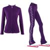 LIUHUO Pantaloni da allenamento per pattinaggio artistico su ghiaccio, giacca da donna, in pile, calda tuta, Viola, 140 cm