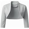 Bolerose Bolero Donna Cerimonia Manica 3/4 Coreana, Argento, S