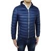 Evoga Piumino uomo Class invernale giubbotto giacca bomber con cappuccio (IT, Testo, XXL, Regular, Regular, Blu Scuro)