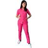 tessile astorino Divisa Completa Ospedaliera Ricamo 0 Con Bottoni Casacca e Pantalone Completo Sanitario Uomo e Donna Per Studenti Infermiere e OSS Made in Italy (Fucsia, S)