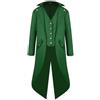 ORANDESIGNE Cappotto da Uomo Gotico Steampunk Frack Medievale Vittoriana Vintage Uniforme Lunga Smoking per Carnevale Halloween Costume Festa Cosplay Travestimento A Verde L