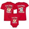 Puzzletee Magliette e Body Neonato uso quotidiano Rosso Natale Famiglia Nomi Personalizzabili Padre Madre Bimbo Bimba Set Rosso T-Shirt Set Natalizio