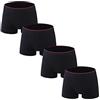 Nuofengkudu Uomo 4 Pack Boxer Intimo Mutande Essentials Shorts Rigonfiamento Tasca Pantaloncini Elastico Morbido Cotone Traspiranti Briefs Lingerie Nero Dimensione XXXXL Girovita 113-120CM