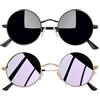 Joopin Occhiali da Sole Polarizzati Rotondi Vintage Uomo Donna 2 Paia | Retro Piccoli Tondi Montatura Metallo Sottile Specchio Occhiali Protezione UV400