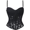 ZYAYNG Gilet Corsetto Reggiseno Trasparente in Rete Sexy con Corsetto Floreale in Pizzo da Donna per Donna(Black,L)