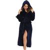 Vlazom Accappatoio Donna Pile Vestaglia Invernale Morbido Vestaglia Accappatoio Microfibra Cappuccio Tasche Cintura per Casa Regalo Natale