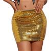 Durio Mini gonna con paillette, gonna glitterata, a vita bassa, sexy, per carnevale, feste, festival, da donna