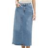 Allegra K Donna Gonna Lunga in Denim con Spacco sul Retro | Spacco Posteriore Lunghezza Maxi Vita Alta Elastico Vita Gonna Jean a Linea H Abbigliamento Cowgirl Western