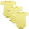 BINIDUCKLING Body da bambina, confezione da 3, a maniche corte, tinta unita, giallo., 18-24 Monate