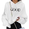 ORANDESIGNE Felpe con Cappuccio da Donna Manica Lunga Felpe Harajuku con Stampa a Farfalla Felpa con Cappuccio Estetico Cappuccio Primavera Streetwear B Bianco S