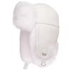 Futrzane Cappello di Pelle con Paraorecchie - Berretto Uomo Aviatore Pelliccia (M, Bianco - Bianco Siberian)