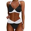 Generico Costume da Bagno Donna Curvy Push Up Imbottito Reggiseno Bikini Due Pezzi Bikini Sexy Spiaggia Beachwear Swimwear Sportivo Mare Estate Costume Due Pezzi Donna