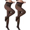 ZCJ Collant da donna con imbottitura termica a compressione con funzione di supporto, calze in pile autoreggenti, collant neri e collant sottili da donna, per autunno e inverno, Nero trasparente