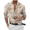 Oanviso Camicie Casual da Uomo Manica Lunga Camicia Hawaiana con Bottoni Funky Stampa Floreale Camicia Elegante Estiva Blouse Moda Camicie per Mare Spiaggia Vacanza A 06 XL