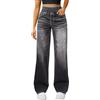 HOOUDO Jeans Donna Vita Alta Larghi Casual Jeans Wide Leg Donna Vintage Pantaloni in Denim Elasticizzato Comodi Baggy Denim Pantaloni Elasticizzati