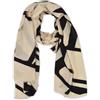 styleBREAKER Sciarpa donna XXL motivo geometrico,Nero-Crema