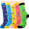 Jeasona Calzini da donna con simpatici animali per ragazze, regalo divertente, Binario multicolore, 35-38