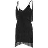 Generisch Gatsby - Abito da donna con frange, abito corto Charleston, scollo a V, per carnevale, con paillette, con spalline sottili, sexy, da ballo, O nero., M
