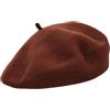 Melegari Berretto Basco Donna | 100% Lana | Margie Beret | Made in EU (Marrone 222)