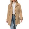 Generic Cappotto Donna con Cappuccio E Cintura Invernale Leggera Estiva Interno Bordeaux Colorato Finta Celeste Casual Collo Neri Morbidi Foderato Mare Effetto Bolero Quilted Piume Uguali
